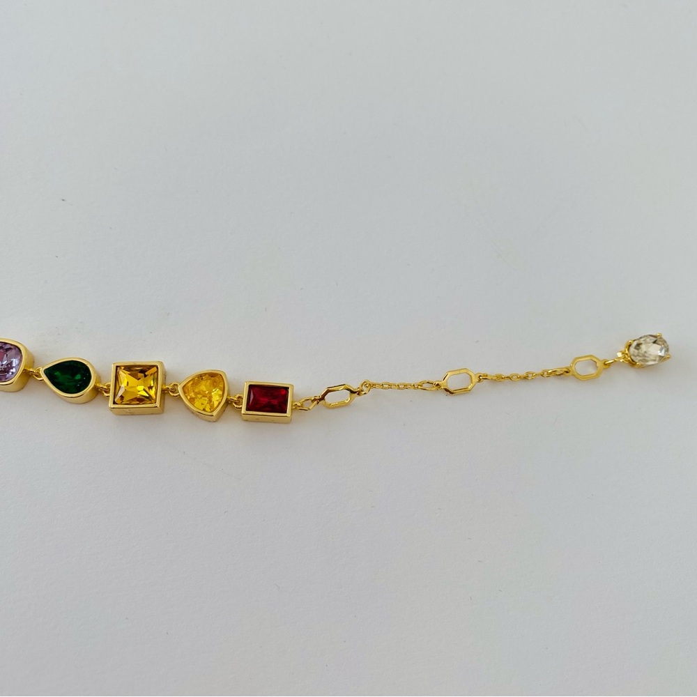 New in Box $320 Swarovski Imber Multicolor Crystals Gold Tone Bracelet - Picture 6 of 9